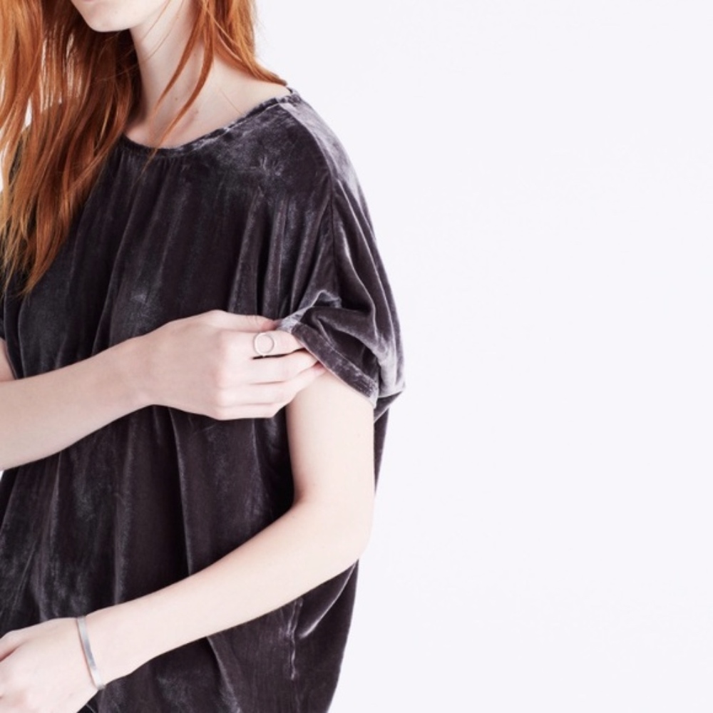Madewell Tie-Back Smoky Topaz Velvet Tee - Picture 6 of 7